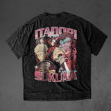 Jujutsu Kaisen Yuji Itadori v Ryomen Sukuna Vintage Anime Oversized Double Sided T-Shirt - view 2