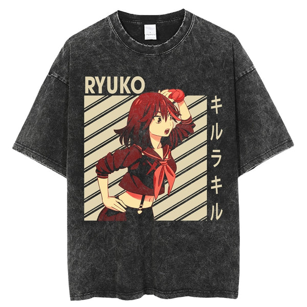 Anime & Manga Ryuko Matoi Japanese Vintage Anime Oversized T-Shirt