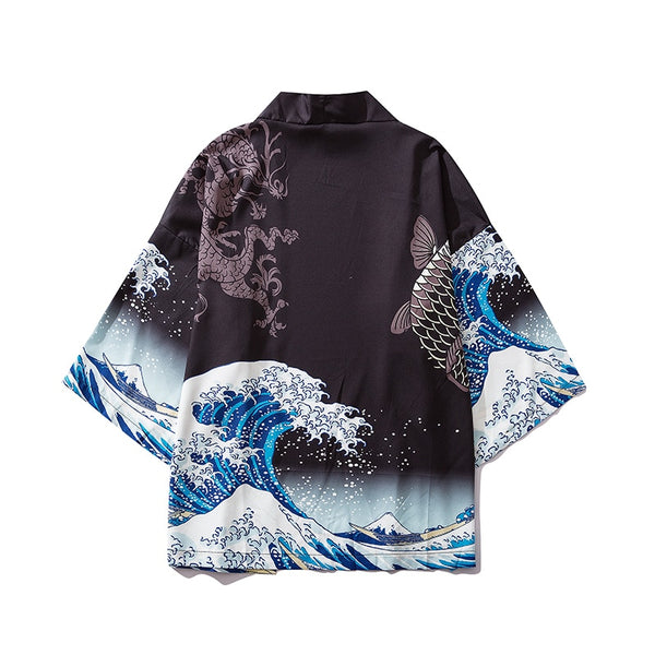 Japanese Casual Kimono Haori - The Great Wave of Kanagawa