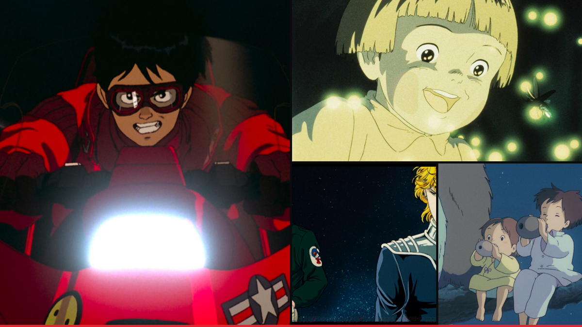 Official artwork from Akira, Grave of the Fireflies, Legend of the Galactic Heroes and My Neighbor Totoro