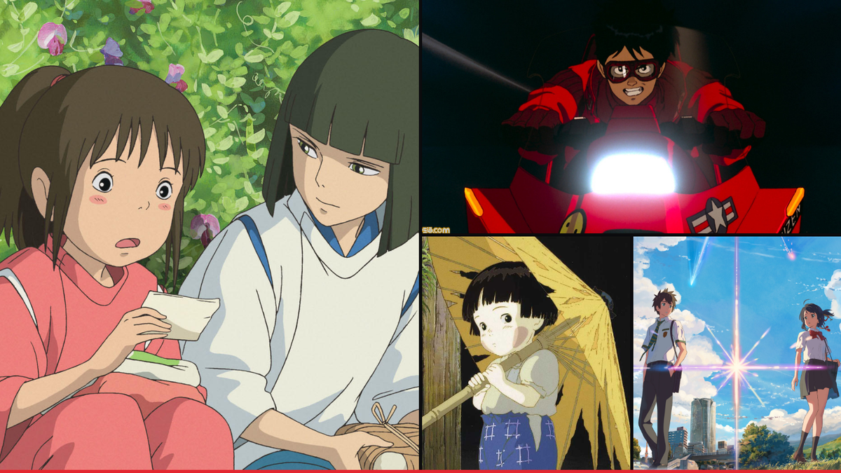 Official artwork from Spirited Away, Akira, Grave of the Fireflies and Your Name