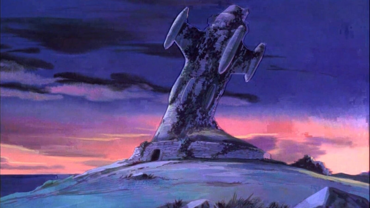 Future Boy Conan: the tower of Industria at dusk