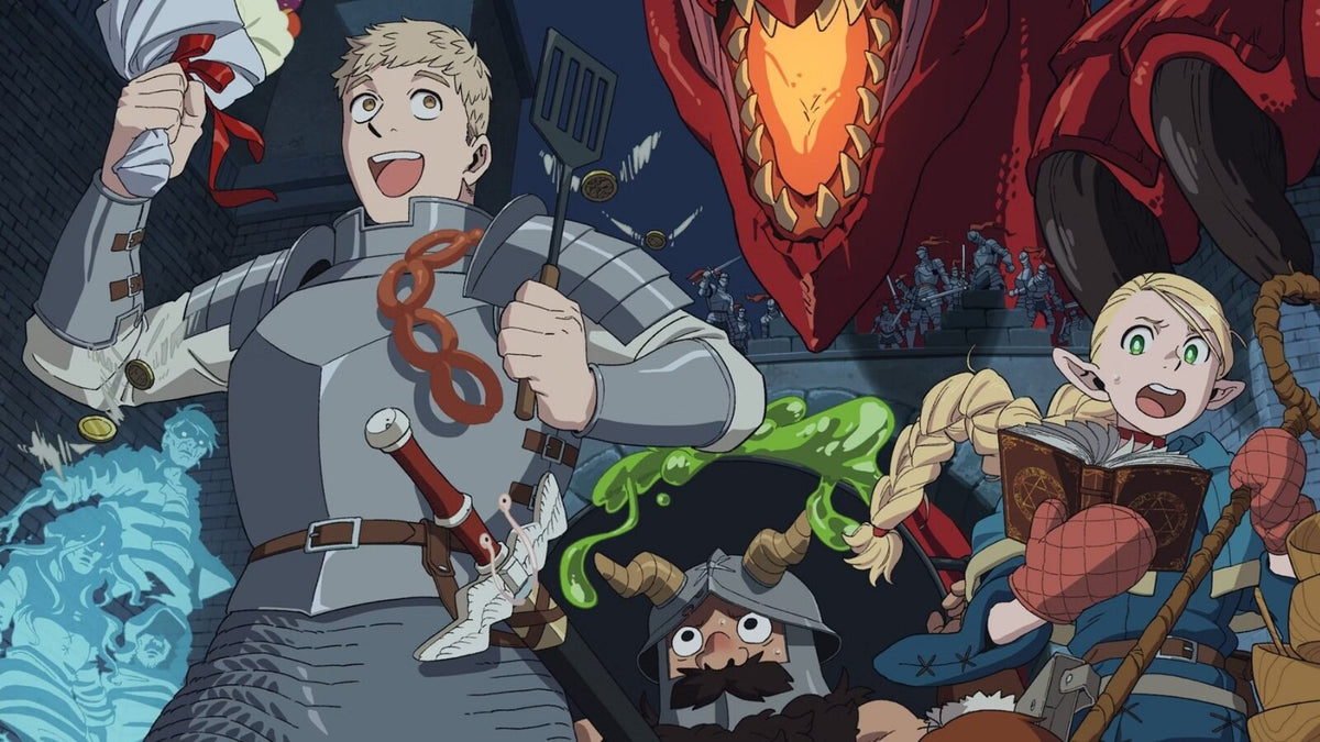 Delicious in Dungeon: Laios, Marcille, Chilchuck and Senshi in the official key visual