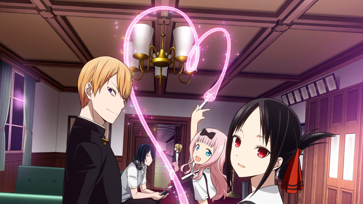Kaguya-sama: Love is War: Kaguya, Miyuki, Chika and Yu in the student council room