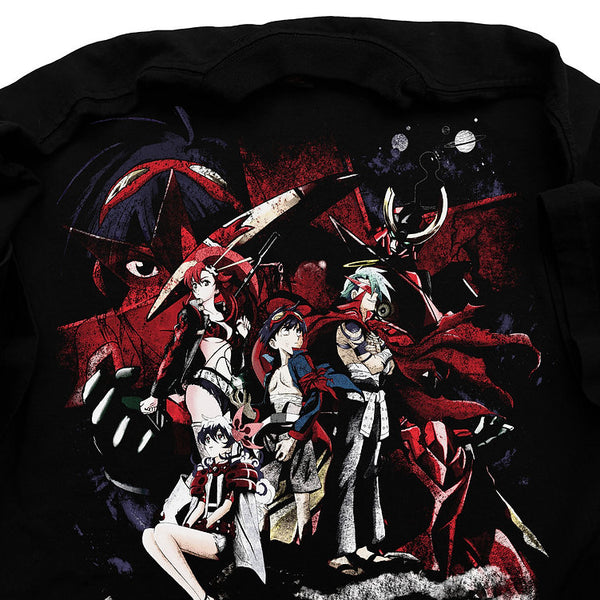 Gurren Lagann black premium vintage oversized anime graphic t-shirt, Tengen Toppa Gurren Lagann shirt, retro washed Japanese manga tee, Y2K Harajuku streetwear fashion, oversized black anime shirt, otaku clothing gift, Gurren Lagann cosplay outfit top, Comic Con anime convention merch, Japanese anime streetwear for fans and collectors