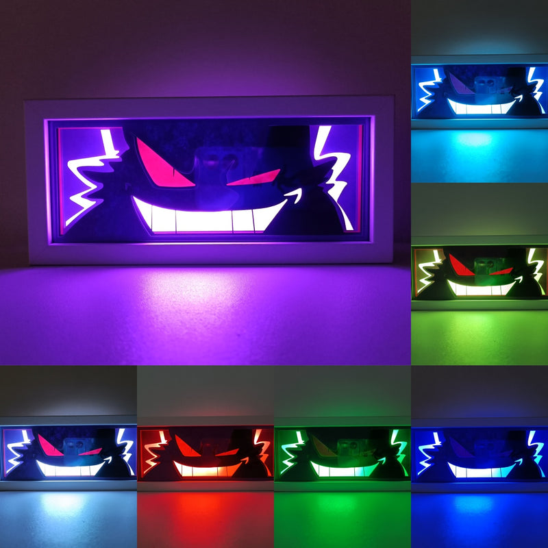 
Custom Pokémon light box with 3D paper carving and RGB LED lights featuring Gengar. Perfect for anime gifts, Christmas decor, and Gengar fans. Remote-controlled colors create a spooky, mischievous ambiance for any space. Ideal for holidays, birthdays, or special occasions, celebrating Gengar’s ghostly powers, playful tricks, and iconic status. A must-have for Pokémon fans looking to add a touch of mystery and fun to their collection.