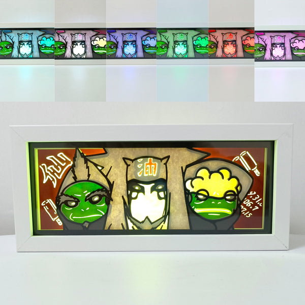 Custom Naruto light box with 3D paper carving and RGB LED lights featuring Jiraiya, the legendary Sannin. Perfect for anime gifts, Christmas decor, and Jiraiya fans. Remote-controlled colors create a vibrant, adventurous ambiance for any space. Ideal for holidays, birthdays, or special occasions, celebrating Jiraiya’s wisdom, mastery of ninjutsu, and his role as Naruto’s mentor. A must-have for Naruto fans looking to pay tribute to the legendary Toad Sage and his unforgettable legacy.