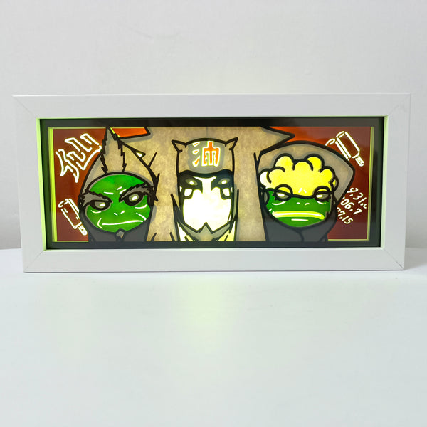 Custom Naruto light box with 3D paper carving and RGB LED lights featuring Jiraiya, the legendary Sannin. Perfect for anime gifts, Christmas decor, and Jiraiya fans. Remote-controlled colors create a vibrant, adventurous ambiance for any space. Ideal for holidays, birthdays, or special occasions, celebrating Jiraiya’s wisdom, mastery of ninjutsu, and his role as Naruto’s mentor. A must-have for Naruto fans looking to pay tribute to the legendary Toad Sage and his unforgettable legacy.