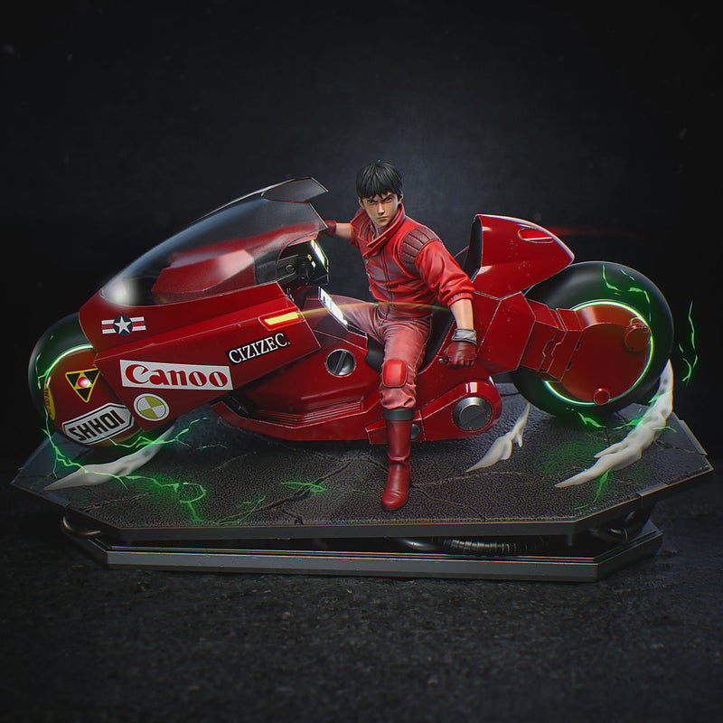 High-quality resin anime figure of Kaneda on his iconic bike from the legendary anime Akira, crafted with exceptional attention to detail and expert craftsmanship. This premium collectible captures the dynamic energy of the famous bike slide scene, a defining moment in anime history. Perfect for fans of anime figures and Akira enthusiasts, this piece is a must-have for collectors celebrating this groundbreaking classic