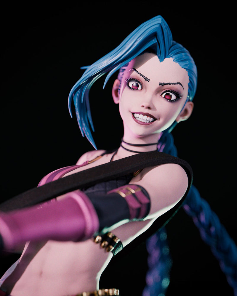 High-quality resin anime figure of Jinx from League of Legends and Arcane, crafted with exceptional attention to detail and expert craftsmanship. This premium collectible captures Jinx’s chaotic energy and iconic design, reflecting her vibrant personality and dynamic presence in the hit series and game. Perfect for fans of anime figures, Arcane enthusiasts, and League of Legends collectors, this figure is a must-have centerpiece for any collection