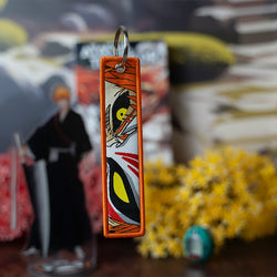 Striking Bleach Embroidered Jet Tag featuring high-quality stitching of Ichigo, Rukia, and Renji. Made from durable materials, this double-sided jet tag showcases bold, detailed embroidery that brings the intense battles and spirit world of Bleach to life. Perfect for keys, backpacks, or adding a touch of Soul Reaper style to your car. A must-have collectible and the perfect gift for Bleach fans and anime lovers who want to carry the power and essence of Ichigo and the Soul Society wherever they go!