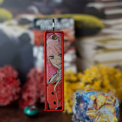 Stunning Darling in the Franxx Embroidered Jet Tag featuring high-quality stitching of Zero Two, Hiro, and the Franxx emblem. Made from durable materials, this double-sided jet tag captures the romance and mecha action of the series. Perfect for keys, backpacks, or adding a stylish touch to your car, it’s a must-have collectible for Darling in the Franxx fans and anime lovers who want to carry the passion and adventure of their favorite characters wherever they go!