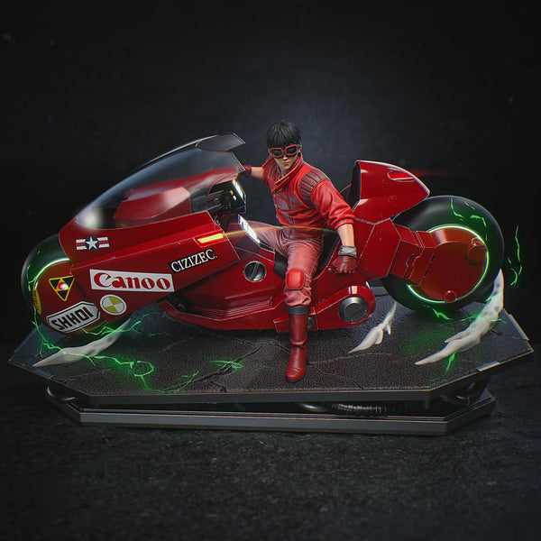 High-quality resin anime figure of Kaneda on his iconic bike from the legendary anime Akira, crafted with exceptional attention to detail and expert craftsmanship. This premium collectible captures the dynamic energy of the famous bike slide scene, a defining moment in anime history. Perfect for fans of anime figures and Akira enthusiasts, this piece is a must-have for collectors celebrating this groundbreaking classic