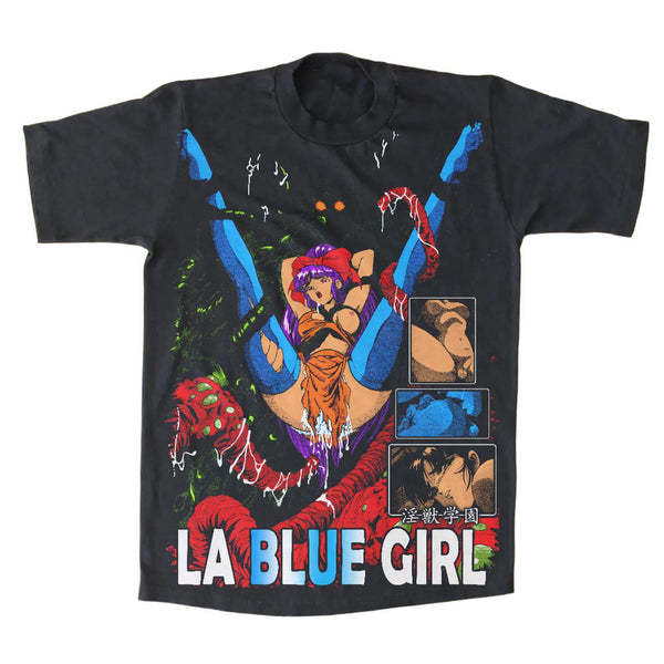 La Blue Girl T-shirt Miko Midou Cthulhu tentacles Erotic hentai anime apparel niche anime clothing high-quality anime tee stylish and comfortable cosplay wear durable T-shirt soft fabric collectible anime merchandise perfect gift for adult anime fans manga-inspired clothing unique and rare anime fashion everyday niche anime outfit La Blue Girl apparel