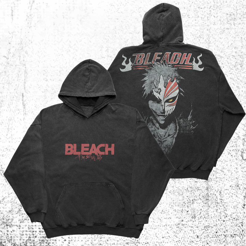 Bleach double sided oversized anime hoodie featuring Ichigo Kurosaki, Rukia Kuchiki, Orihime Inoue, Uryu Ishida, Renji Abarai, Byakuya Kuchiki and Sosuke Aizen, streetwear by Anime Crush
