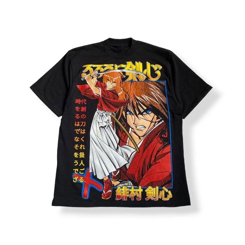 Rurouni Kenshin T-shirt anime apparel samurai anime clothing Kenshin Himura inspired merchandise high-quality anime tee stylish and comfortable cosplay wear durable T-shirt soft fabric collectible anime merchandise perfect gift for anime and manga fans historical anime clothing everyday anime outfit Rurouni Kenshin apparel classic anime fashion retro anime shirt