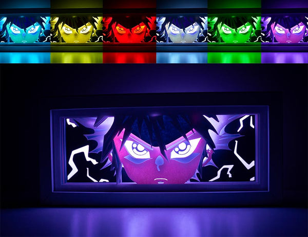 Custom Hunter x Hunter light box with 3D paper carving and RGB LED lights featuring Gon and Killua. Perfect for anime gifts, Christmas decor, and Hunter x Hunter fans. Remote-controlled colors create a dynamic, adventurous ambiance for any space. Ideal gift for holidays or birthdays, celebrating the friendship and epic battles of Gon and Killua. A must-have for Hunter x Hunter fans.