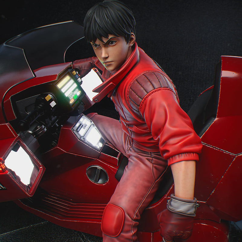 High-quality resin anime figure of Kaneda on his iconic bike from the legendary anime Akira, crafted with exceptional attention to detail and expert craftsmanship. This premium collectible captures the dynamic energy of the famous bike slide scene, a defining moment in anime history. Perfect for fans of anime figures and Akira enthusiasts, this piece is a must-have for collectors celebrating this groundbreaking classic