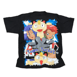 Pokemon Team Rocket T-shirt anime apparel classic Pokemon clothing Jessie, James and Meowth inspired merchandise high-quality anime tee stylish and comfortable cosplay wear durable T-shirt soft fabric collectible anime merchandise perfect gift for Pokemon fans nostalgic anime clothing everyday anime outfit Team Rocket apparel iconic anime shirt