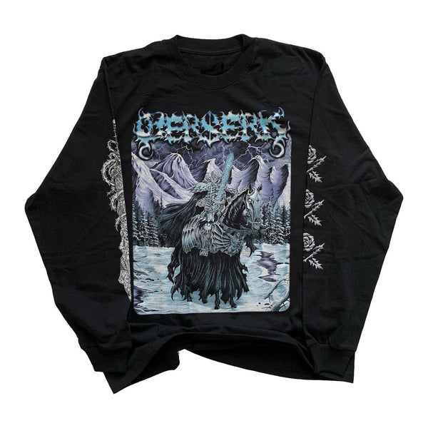 Berserk Skull Knight long sleeve crew neck shirt anime apparel Guts inspired clothing dark fantasy anime design high-quality anime wear stylish and comfortable cosplay outfit durable long sleeve crew neck soft fabric collectible anime merchandise perfect gift for anime and manga fans Kentaro Miura inspired clothing everyday anime outfit Berserk apparel iconic dark anime fashion epic manga shirt