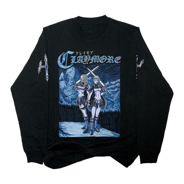 Claymore long sleeve crew neck shirt anime apparel Clare Teresa Miria inspired clothing dark fantasy anime design high-quality anime wear stylish and comfortable cosplay outfit durable long sleeve crew neck soft fabric collectible anime merchandise perfect gift for Claymore fans manga-inspired clothing everyday anime outfit Claymore apparel iconic anime fashion