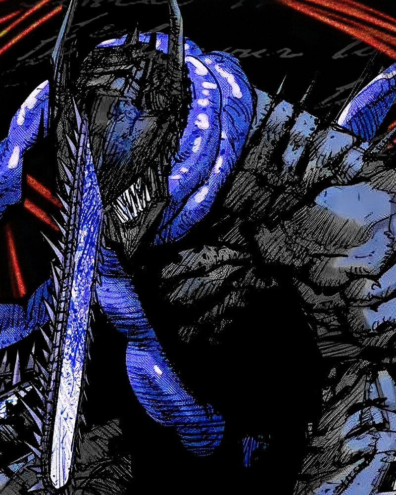 Chainsaw Man Hero Of Hell II Long Sleeve – Hand-distressed heavyweight cotton long sleeve inspired by the brutal world of Chainsaw Man. Raw design, destroyed hem, and premium craftsmanship for anime streetwear lovers. Perfect for dark anime fashion and post-apocalyptic style.
