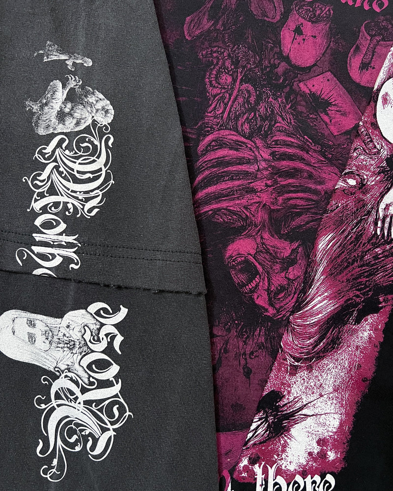 Attack on Titan YMIR Long Sleeve – Hand-distressed heavyweight cotton long sleeve with 3 split sleeves, gradient fabric, and cut-and-contrast design. Inspired by Ymir from Attack on Titan, perfect for dark anime fashion and dystopian streetwear.