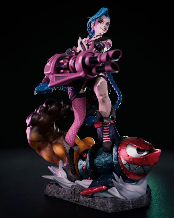 High-quality resin anime figure of Jinx from League of Legends and Arcane, crafted with exceptional attention to detail and expert craftsmanship. This premium collectible captures Jinx’s chaotic energy and iconic design, reflecting her vibrant personality and dynamic presence in the hit series and game. Perfect for fans of anime figures, Arcane enthusiasts, and League of Legends collectors, this figure is a must-have centerpiece for any collection