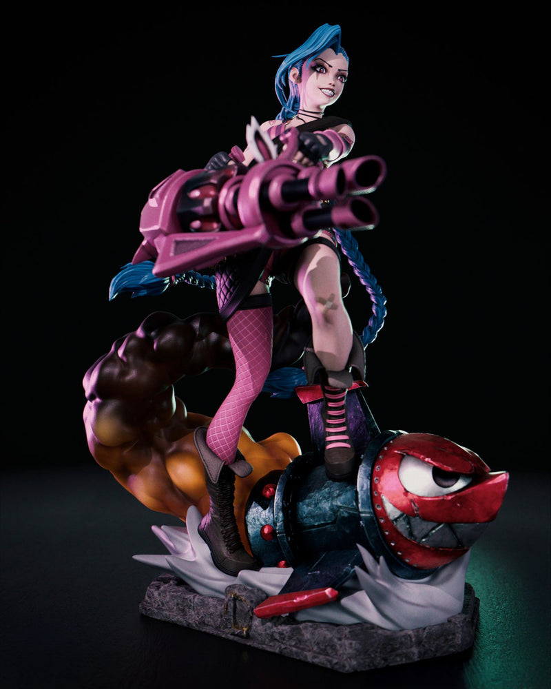 High-quality resin anime figure of Jinx from League of Legends and Arcane, crafted with exceptional attention to detail and expert craftsmanship. This premium collectible captures Jinx’s chaotic energy and iconic design, reflecting her vibrant personality and dynamic presence in the hit series and game. Perfect for fans of anime figures, Arcane enthusiasts, and League of Legends collectors, this figure is a must-have centerpiece for any collection