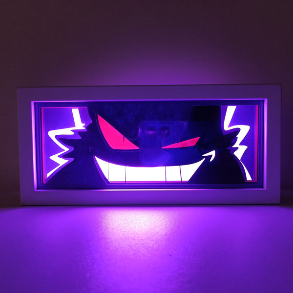 
Custom Pokémon light box with 3D paper carving and RGB LED lights featuring Gengar. Perfect for anime gifts, Christmas decor, and Gengar fans. Remote-controlled colors create a spooky, mischievous ambiance for any space. Ideal for holidays, birthdays, or special occasions, celebrating Gengar’s ghostly powers, playful tricks, and iconic status. A must-have for Pokémon fans looking to add a touch of mystery and fun to their collection.