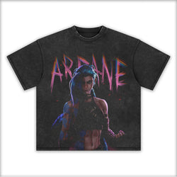 Arcane T-Shirts by Anime Crush - Premium Tees Featuring Jinx, Vi, Caitlyn, Ekko, and Other Iconic Characters from Arcane: League of Legends. Crafted with Soft, Durable Fabric and Bold Designs Inspired by Piltover and Zaun. Perfect for Fans of Arcane Who Love Stylish Anime Apparel. Showcase Your Passion for Jinx’s Chaos, Vi’s Strength, and the Stunning Visuals of the Arcane Universe. Great for Everyday Wear, Cosplay, or as Gifts for Gamers and Anime Fans.