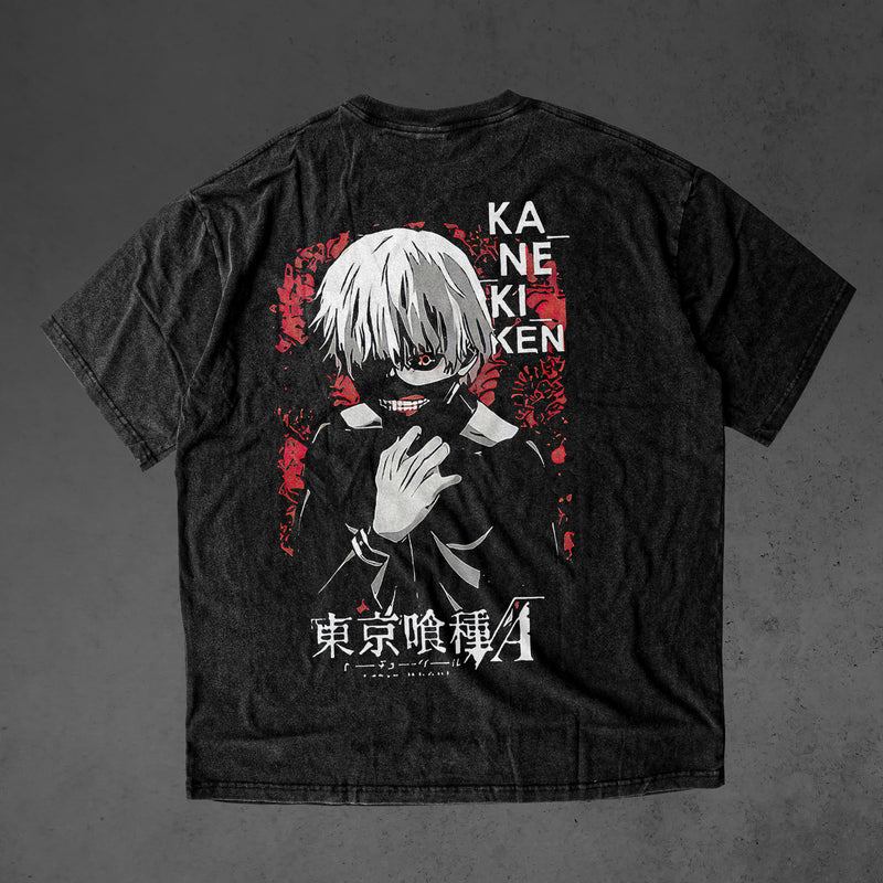 Vintage oversized Tokyo Ghoul streetwear tee with classic washed Harajuku Y2K style, perfect for skateboarders, otaku, and anime fans. This heavyweight cotton shirt features Kaneki, Touka, Amon, and Rize in bold, dark artwork. Ideal for skating, gym, or cosplay, this tee captures the eerie intensity and rebellious spirit of Tokyo Ghoul, blending the struggle between humans and ghouls with edgy streetwear vibes. A must-have for fans of Kaneki’s transformation and the sinister world of ghouls