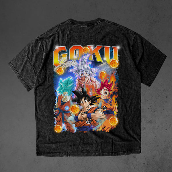 Vintage oversized Dragon Ball Z streetwear tee with classic washed Harajuku Y2K vibes. Perfect for skateboarders, otaku, and retro anime lovers, this heavyweight cotton shirt features Goku in iconic Super Saiyan form. Ideal for skating, gym, or cosplay, this tee channels the power and rebellious spirit of Dragon Ball Z, blending bold anime energy with urban streetwear style