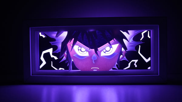 Custom Hunter x Hunter light box with 3D paper carving and RGB LED lights featuring Gon and Killua. Perfect for anime gifts, Christmas decor, and Hunter x Hunter fans. Remote-controlled colors create a dynamic, adventurous ambiance for any space. Ideal gift for holidays or birthdays, celebrating the friendship and epic battles of Gon and Killua. A must-have for Hunter x Hunter fans.