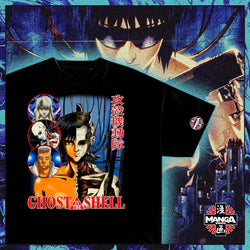 "Ghost in the Shell T-shirt anime apparel inspired by Motoko Kusanagi cyberpunk anime clothing high-quality anime tee stylish and comfortable cosplay wear durable T-shirt soft fabric collectible anime merchandise perfect gift for anime and manga fans futuristic anime design everyday anime outfit Ghost in the Shell apparel iconic sci-fi anime fashion