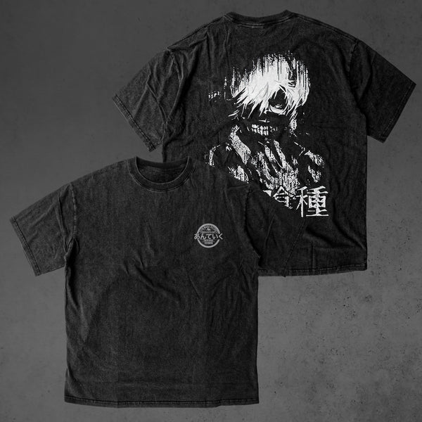 Vintage oversized Tokyo Ghoul streetwear tee with classic washed Harajuku Y2K style, perfect for skateboarders, otaku, and anime fans. This heavyweight cotton shirt features Kaneki, Touka, Amon, and Rize in bold, dark artwork. Ideal for skating, gym, or cosplay, this tee captures the eerie intensity and rebellious spirit of Tokyo Ghoul, blending the struggle between humans and ghouls with edgy streetwear vibes. A must-have for fans of Kaneki’s transformation and the sinister world of ghouls