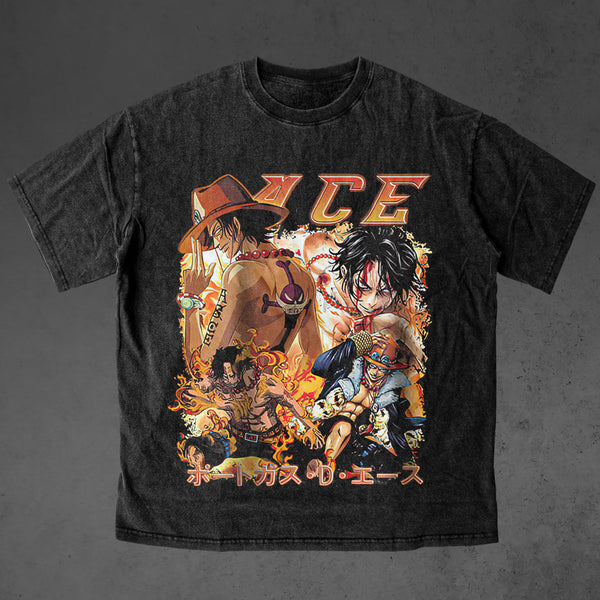 Vintage oversized One Piece streetwear tee with classic washed Harajuku Y2K vibes, perfect for skateboarders, otaku, and anime fans. This heavyweight cotton shirt features Luffy, Zoro, Nami, Sanji, and Chopper in bold, adventurous artwork. Ideal for skating, gym, or cosplay, this tee captures the thrill of pirate adventures and the rebellious spirit of One Piece, blending anime action with edgy streetwear style. A must-have for fans of the Straw Hat Pirates and Luffy’s quest to find the One Piece