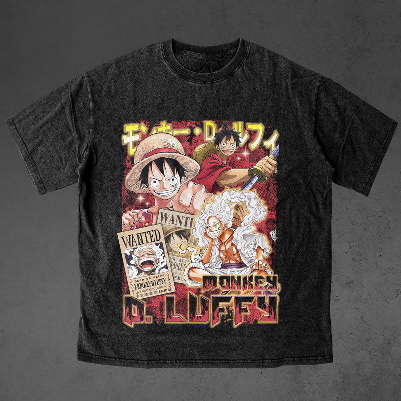 Vintage oversized One Piece streetwear tee with classic washed Harajuku Y2K vibes, perfect for skateboarders, otaku, and anime fans. This heavyweight cotton shirt features Luffy, Zoro, Nami, Sanji, and Chopper in bold, adventurous artwork. Ideal for skating, gym, or cosplay, this tee captures the thrill of pirate adventures and the rebellious spirit of One Piece, blending anime action with edgy streetwear style. A must-have for fans of the Straw Hat Pirates and Luffy’s quest to find the One Piece