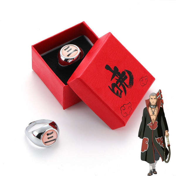 Naruto Shippuden Hidan Akatsuki ring, stainless steel Naruto cosplay jewelry, anime otaku ring, Naruto manga collectible accessory.