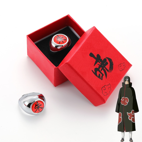 Naruto Shippuden Akatsuki Itachi Uchiha ring, Naruto cosplay jewelry, stainless steel anime ring, otaku accessory, manga collector gift, Harajuku streetwear anime accessory, Comic Con cosplay prop, Naruto Shippuden fan merch, aesthetic ninja jewelry.