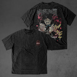 Vintage oversized Jujutsu Kaisen streetwear tee with classic washed Harajuku Y2K vibes, perfect for skateboarders, otaku, and anime fans. This heavyweight cotton shirt features Yuji Itadori, Gojo Satoru, Megumi Fushiguro, Nobara Kugisaki, and Sukuna in bold, dynamic artwork. Ideal for skating, gym, or cosplay, this tee embodies the intense sorcery battles and rebellious spirit of Jujutsu Kaisen, blending anime action with edgy streetwear style. A must-have for fans of cursed energy, Gojo’s power