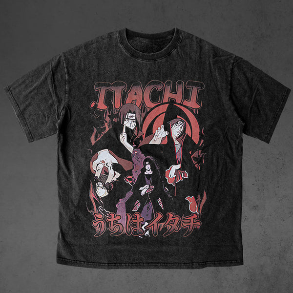 Naruto Akatsuki Itachi Uchiha vintage oversized t-shirt, Naruto Shippuden anime graphic tee, retro washed Japanese manga shirt, Y2K Harajuku streetwear fashion, otaku anime clothing, Naruto Akatsuki cosplay top, Itachi Uchiha aesthetic oversized tee, vintage Naruto Shippuden shirt, Comic Con anime convention outfit, Naruto Akatsuki fan merch, Japanese anime streetwear gift for otaku