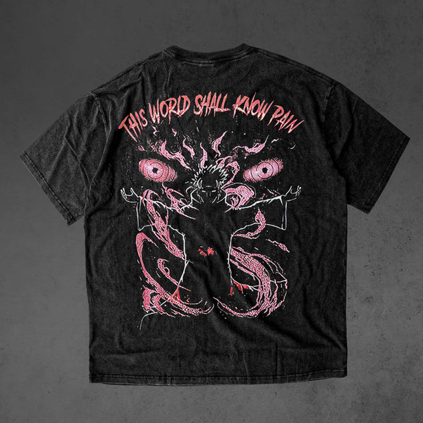 Naruto Nagato Pain Akatsuki Clan vintage oversized double sided t-shirt, Naruto Shippuden anime graphic tee, front and back print Japanese manga shirt, retro washed Y2K Harajuku streetwear fashion, Akatsuki clan double print oversized tee, Nagato Pain anime t-shirt, otaku Naruto clothing, Naruto Shippuden cosplay outfit, Comic Con anime convention merch, Japanese anime gift for Naruto and Akatsuki fans