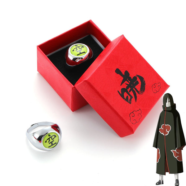 Naruto Shippuden Orochimaru Akatsuki ring, stainless steel anime cosplay jewelry, Naruto Shippuden ninja accessory, otaku manga collectible ring, anime fan cosplay prop.