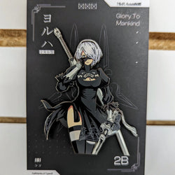 2B Enamel Pin Collection – Limited Edition Collectibles Featuring 2B from NieR: Automata. Premium Black Nickel Finish, Hard Enamel with Print Details, Numbered with Lasered Logo, Large 3 Inches (7.6 cm), Double Butterfly Clutch for Secure Attachment. Perfect Anime Merchandise for NieR: Automata and 2B Fans, Collectors, and Enthusiasts. Includes Exclusive 2B Design, Anime Accessories, Otaku Gifts, Anime Convention Collectibles, and Cosplay Accessories.