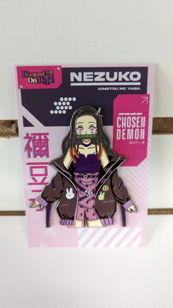 Nezuko Kamado Enamel Pin Collection – Limited Edition Collectibles Featuring Nezuko from Demon Slayer. Premium Black Nickel Finish, Hard Enamel with Print Details, Numbered with Lasered Logo, Large 3 Inches (7.6 cm), Double Butterfly Clutch for Secure Attachment. Perfect Anime Merchandise for Demon Slayer and Nezuko Kamado Fans, Collectors, and Enthusiasts. Includes Exclusive Nezuko Kamado Design, Anime Accessories, Otaku Gifts, Anime Convention Collectibles, and Cosplay Accessories.