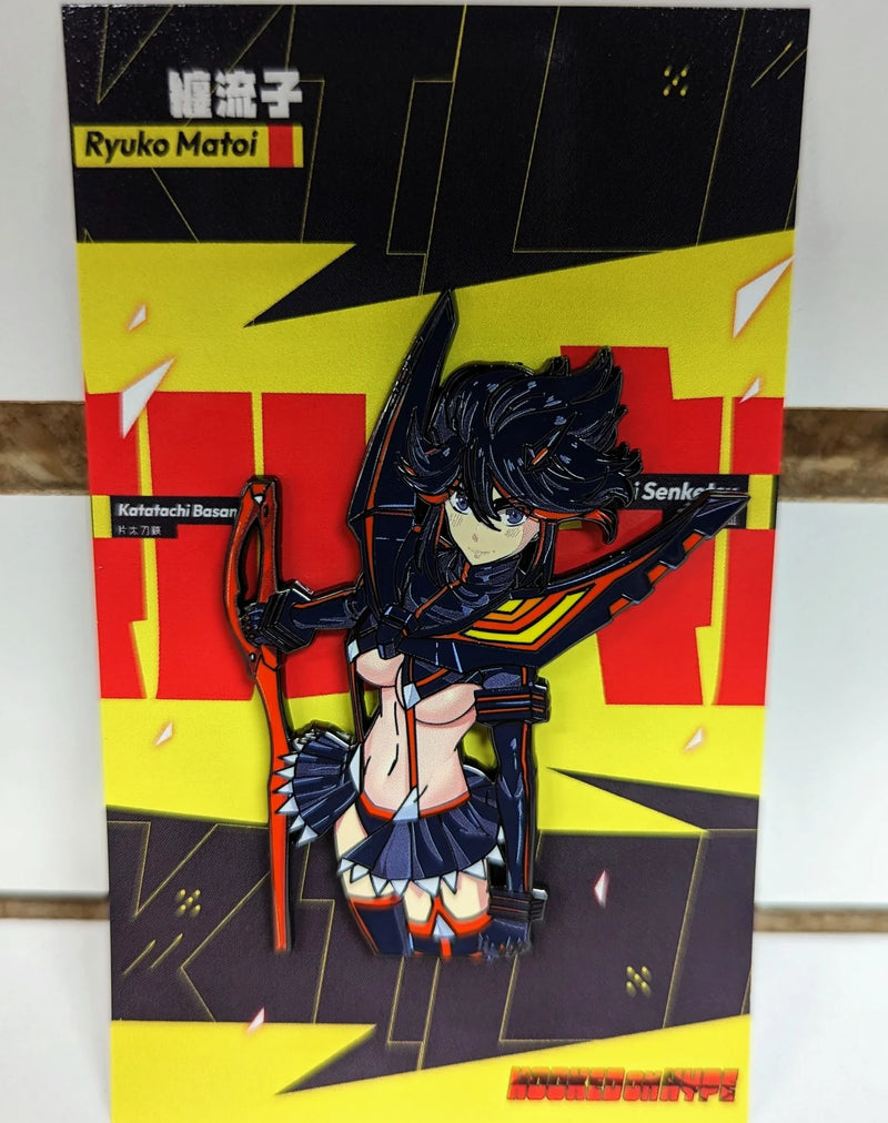 Ryuko Matoi Enamel Pin Collection – Limited Edition Collectibles Featuring Ryuko from Kill la Kill. Premium Black Nickel Finish, Hard Enamel with Print Details, Numbered with Lasered Logo, Large 3 Inches (7.6 cm), Double Butterfly Clutch for Secure Attachment. Perfect Anime Merchandise for Kill la Kill and Ryuko Matoi Fans, Collectors, and Enthusiasts. Includes Exclusive Ryuko Matoi Design, Anime Accessories, Otaku Gifts, Anime Convention Collectibles, and Cosplay Accessories.