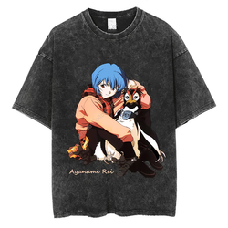 Vintage oversized Neon Genesis Evangelion streetwear tee with classic washed Harajuku Y2K style, perfect for skateboarders, otaku, and anime fans. This heavyweight cotton shirt features Shinji, Rei, Asuka, Kaworu, and Unit-01 in bold, futuristic artwork. Ideal for skating, gym, or cosplay, this tee captures the dark, psychological intensity of Evangelion, blending iconic mecha battles with rebellious streetwear fashion. A must-have for fans of the Evangelion pilots and those who resonate with its complex