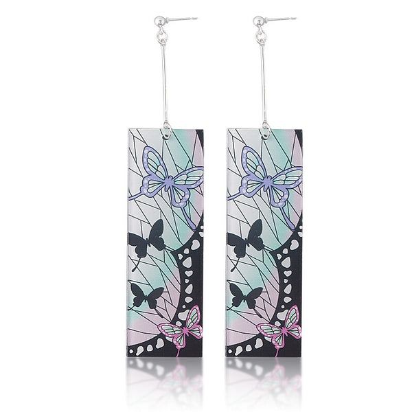 Demon Slayer anime earrings, Hanafuda earrings, Tanjiro Kamado earrings, Nezuko Kamado earrings, Zenitsu Agatsuma earrings, Inosuke Hashibira earrings, Kyojuro Rengoku earrings, Shinobu Kocho earrings, Sun Breathing earrings, character-inspired jewelry, anime fan gift, acrylic anime earrings, lightweight clip-on earrings, Japanese anime accessories, vibrant anime-inspired jewelry, cosplay earrings, anime merchandise, Demon Slayer gifts, premium-quality acrylic earrings, stylish anime earrings, unique anime 