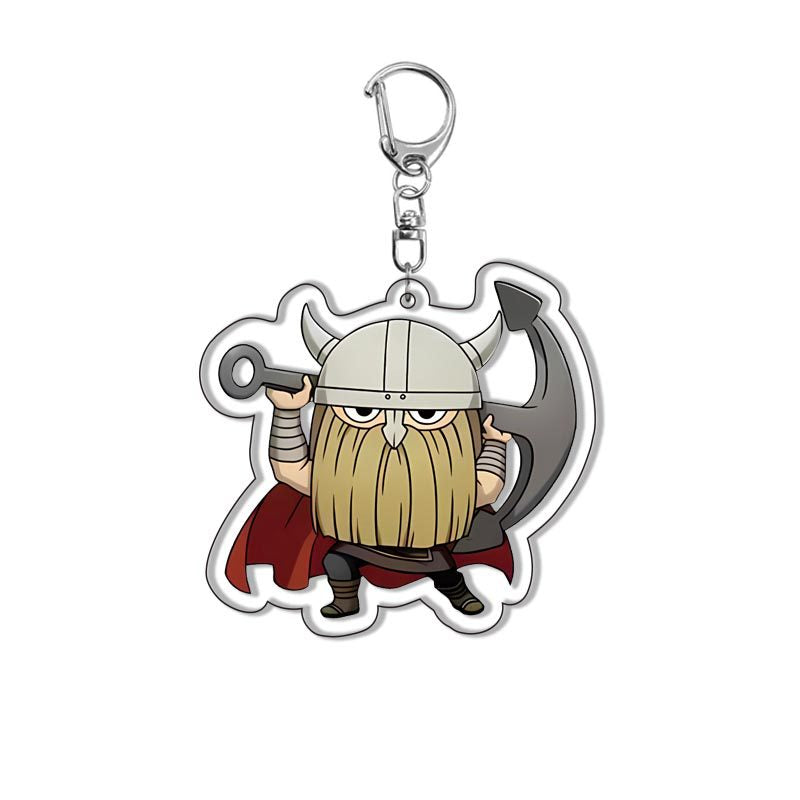Frieren Beyond Journey’s End acrylic keychain featuring Frieren, Himmel, Fern, Stark, Heiter and Eisen, premium anime accessory by Anime Crush
